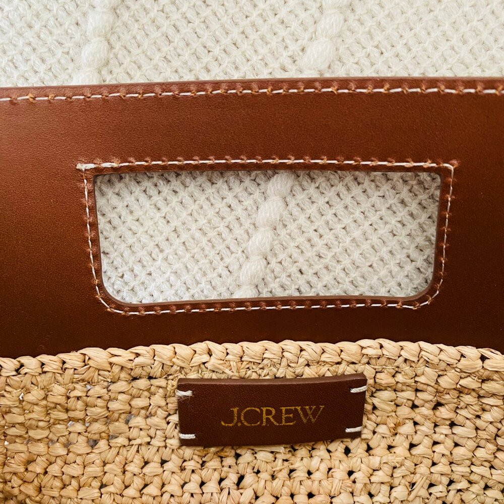 NEW J.Crew Handknotted Raffia Rectangular Clutch … - image 8